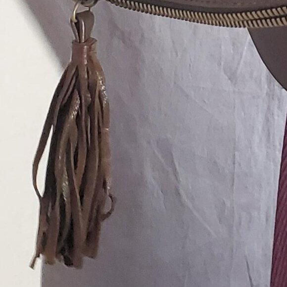 Dark Brown Leather and Sherpa Purse with Chain Strap -shipping incl - Picture 16 of 16